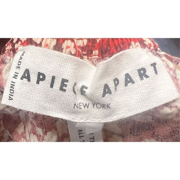 Apiece Apart Gali Shirred Organic Cotton Top in Mn Bouquet NWT Size Large - Picture 5 of 8